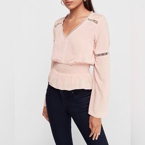 ❌🚨4/$10🚨 Express 🎀 Baby Pink Peasant Blouse
